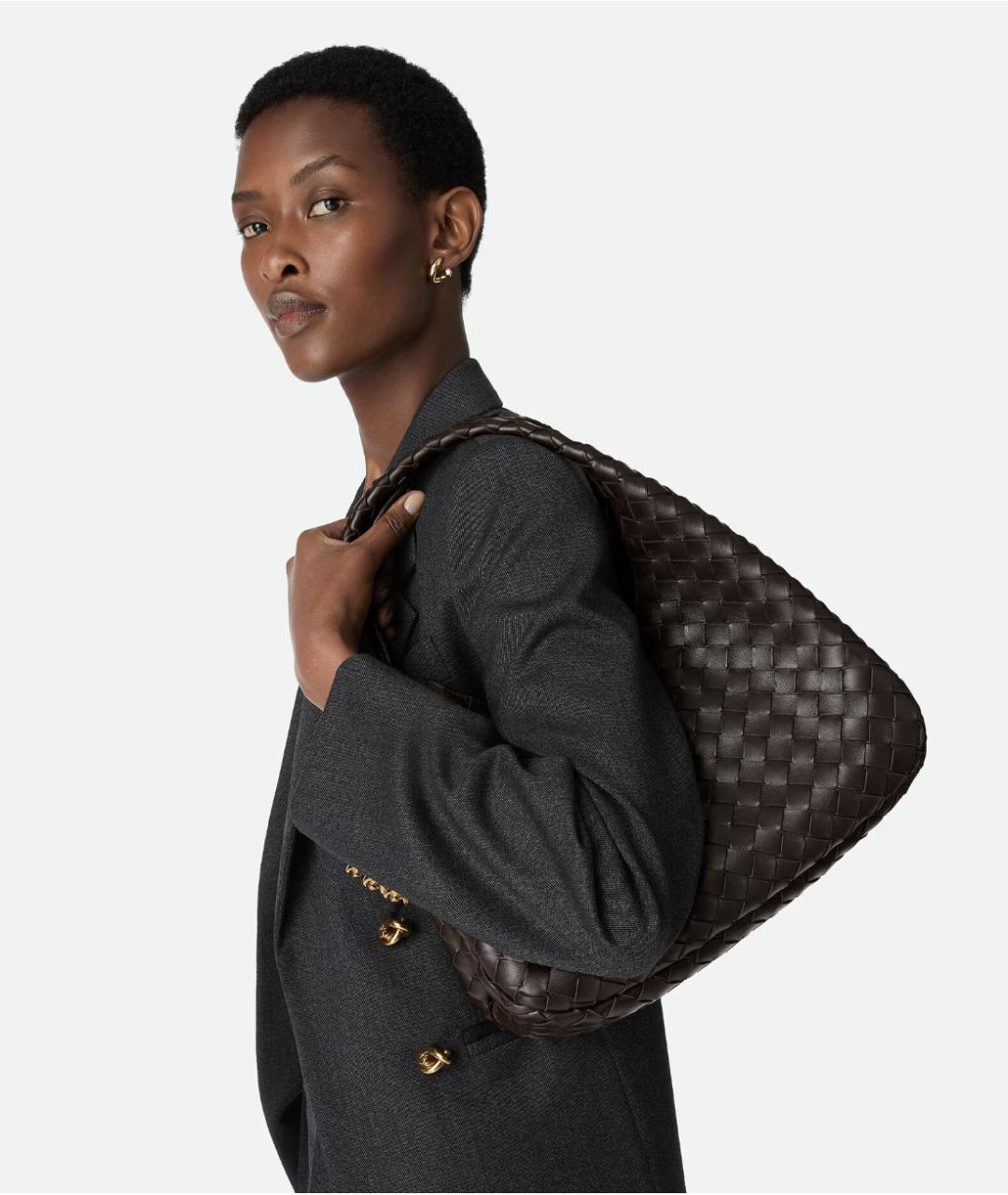 BOTTEGA VENETA Коричневая кожаная сумка тоут, фото 2