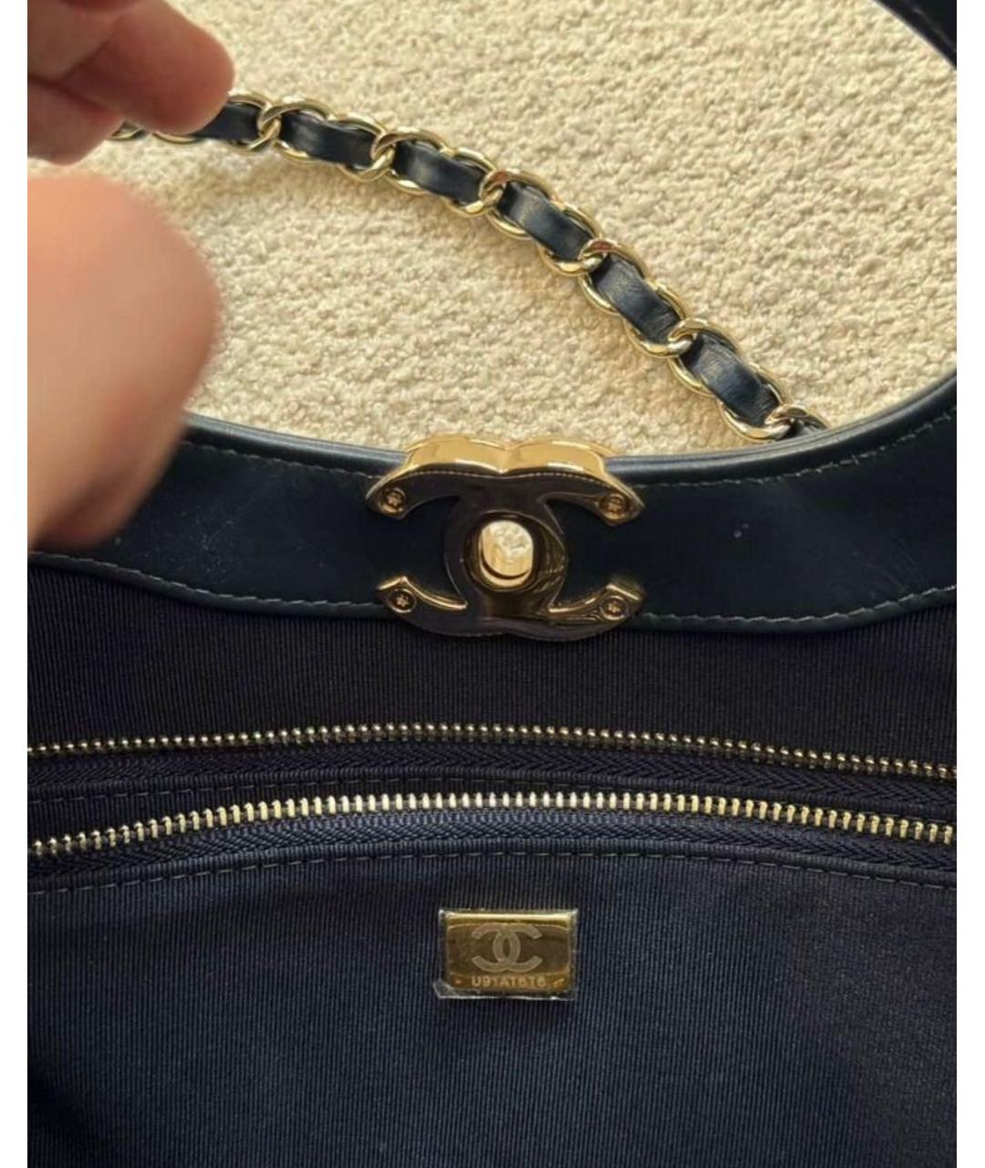 CHANEL Синяя кожаная сумка тоут, фото 3