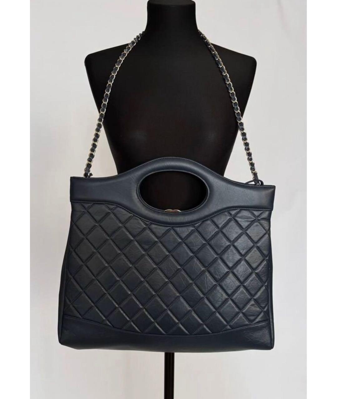 CHANEL Синяя кожаная сумка тоут, фото 2