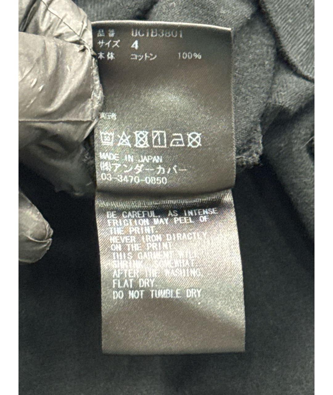 UNDERCOVER Черная хлопковая футболка, фото 8