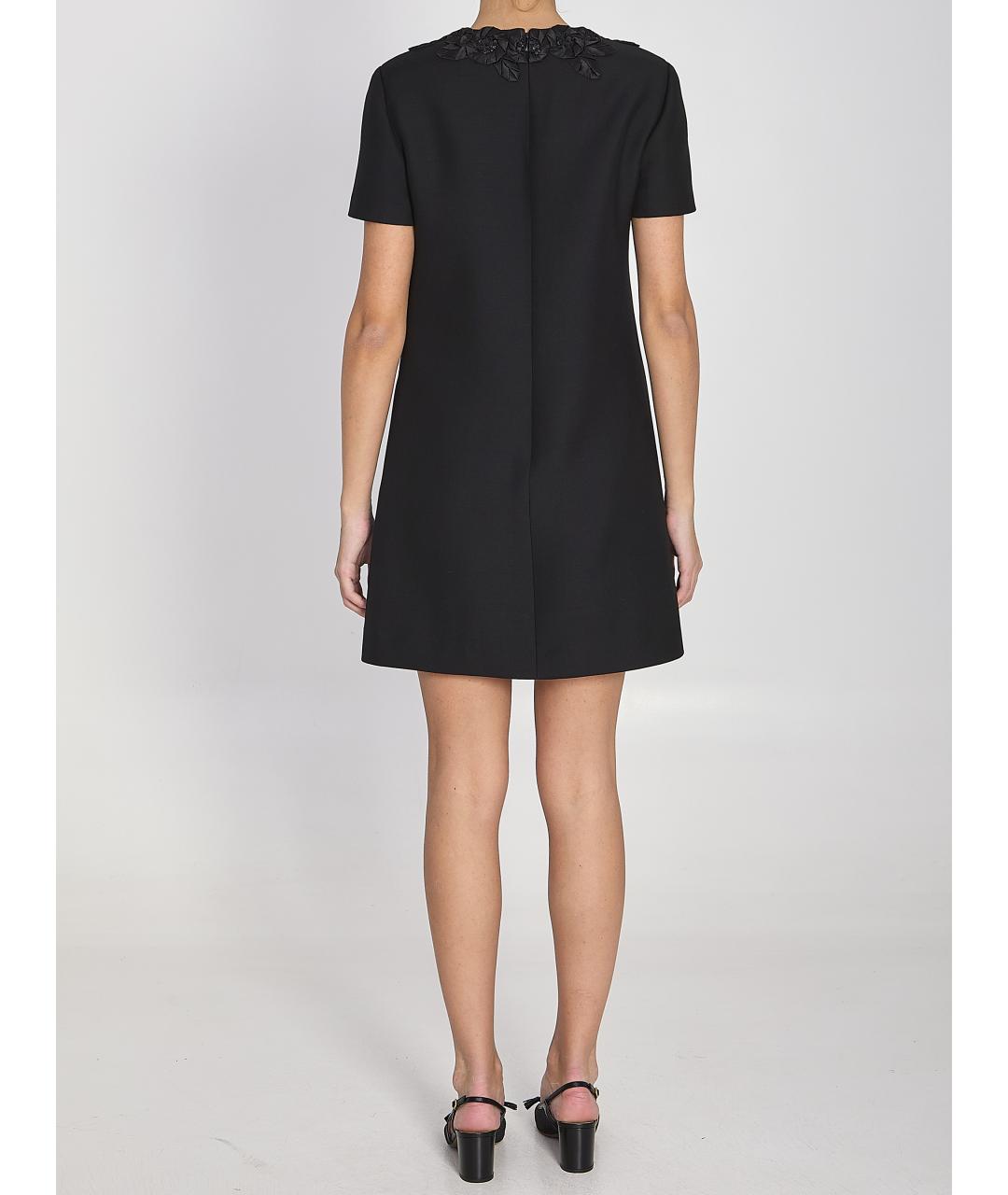VALENTINO Черное шерстяное повседневное платье, фото 5