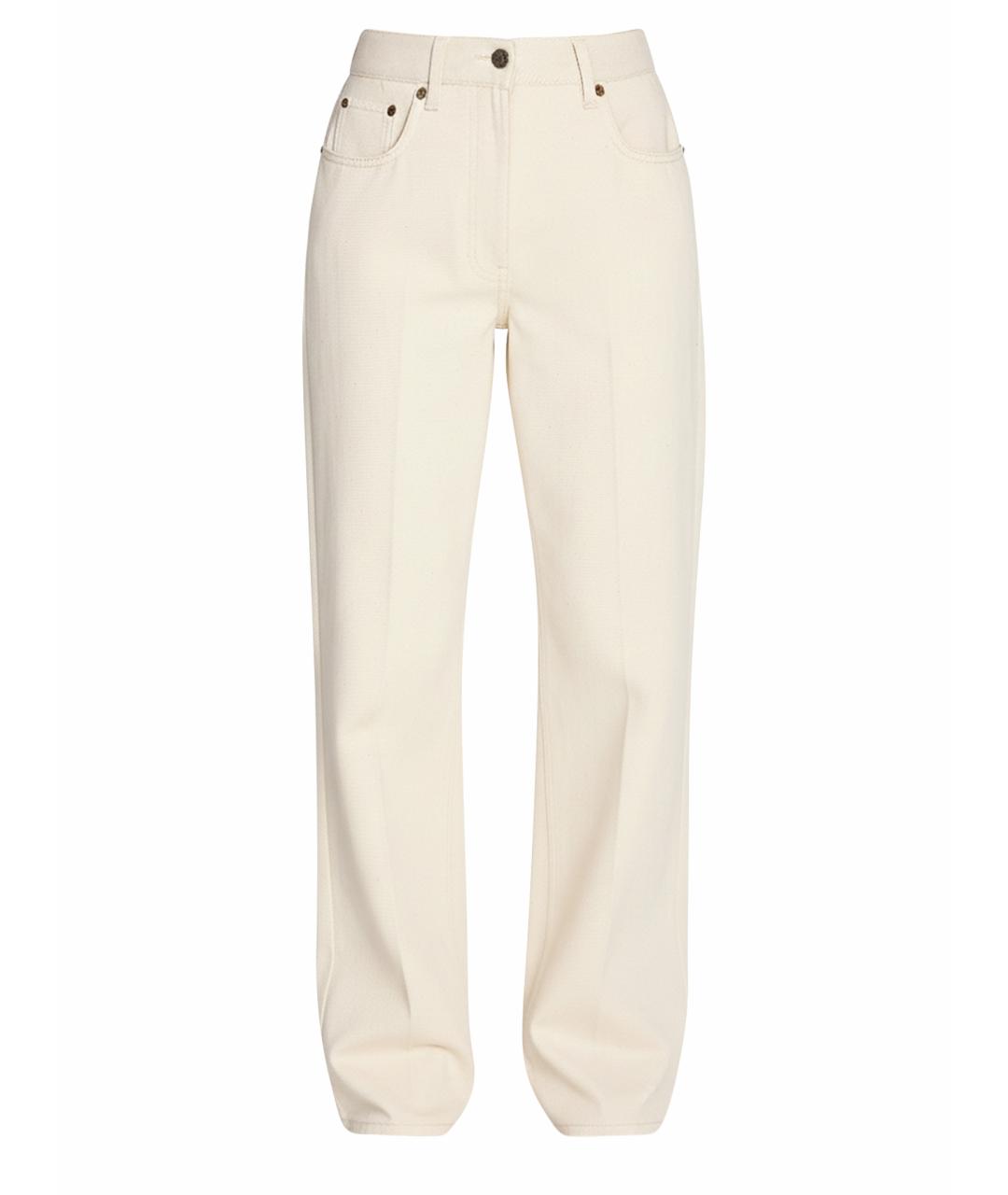 VALENTINO Белые хлопковые прямые джинсы, фото 1