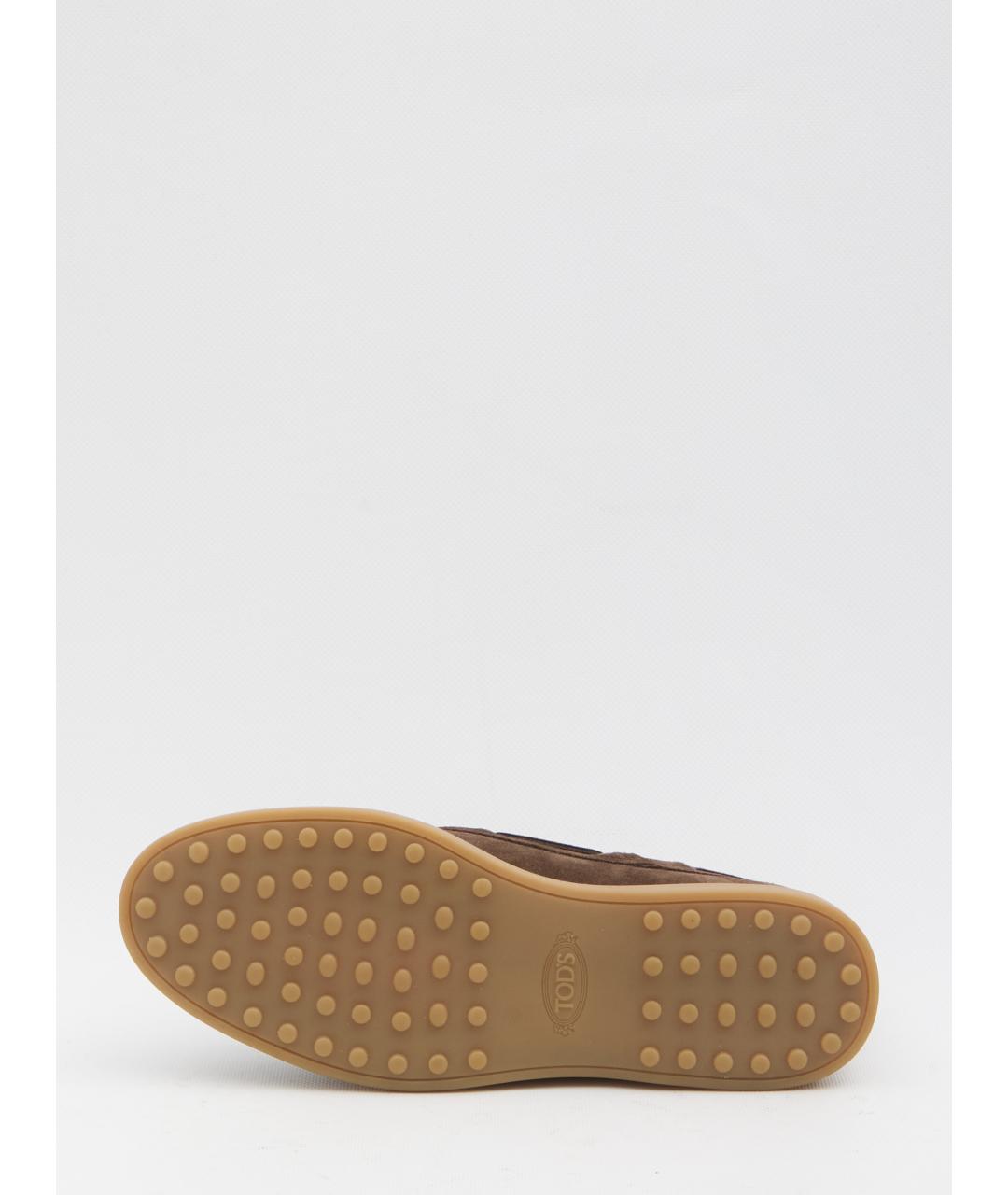 TOD'S Коричневые замшевые лоферы, фото 4