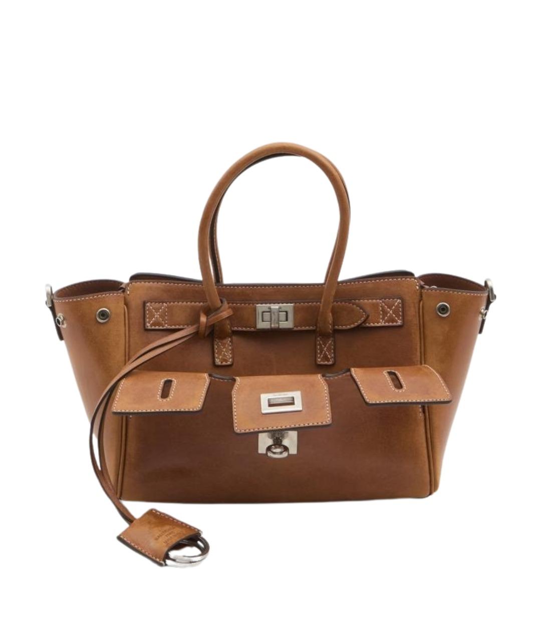 BALENCIAGA Коричневая кожаная сумка тоут, фото 1