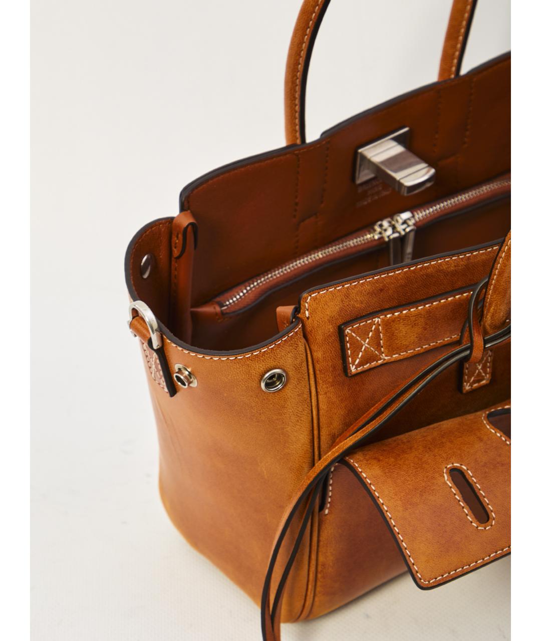 BALENCIAGA Коричневая кожаная сумка тоут, фото 4