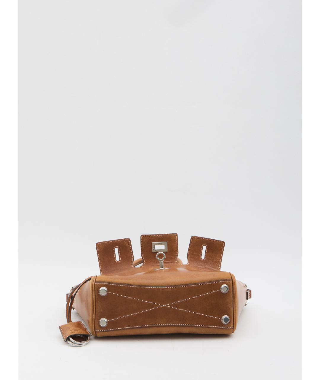 BALENCIAGA Коричневая кожаная сумка тоут, фото 3