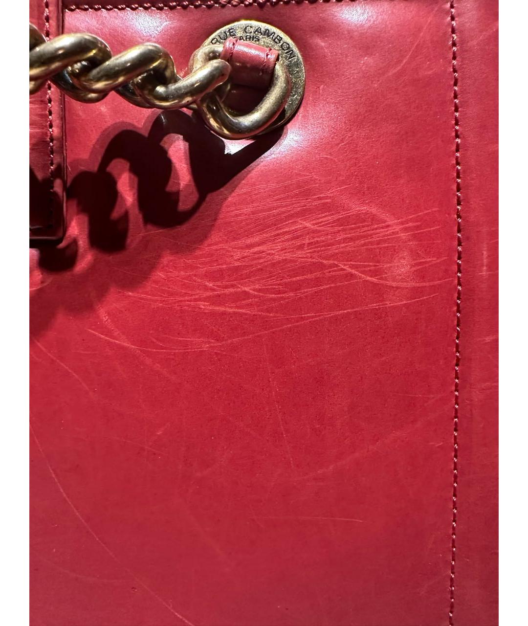 CHANEL Красная кожаная сумка через плечо, фото 4