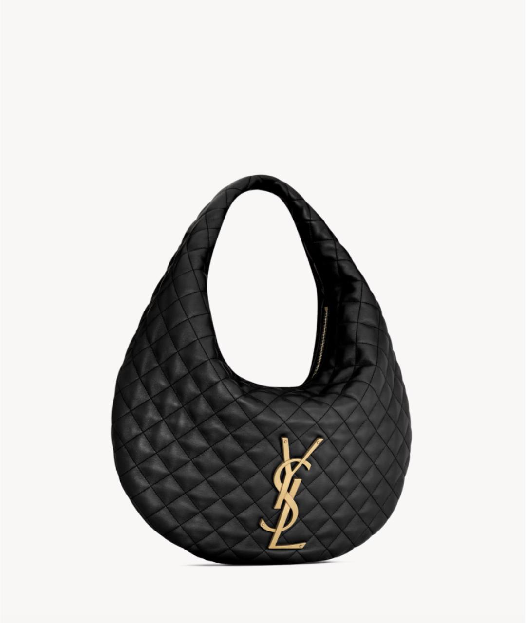 SAINT LAURENT Черная кожаная сумка тоут, фото 4