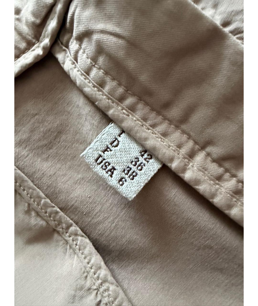 BRUNELLO CUCINELLI Бежевые хлопко-эластановые брюки узкие, фото 6