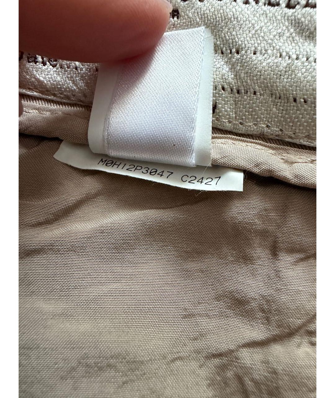 BRUNELLO CUCINELLI Бежевые хлопко-эластановые брюки узкие, фото 7