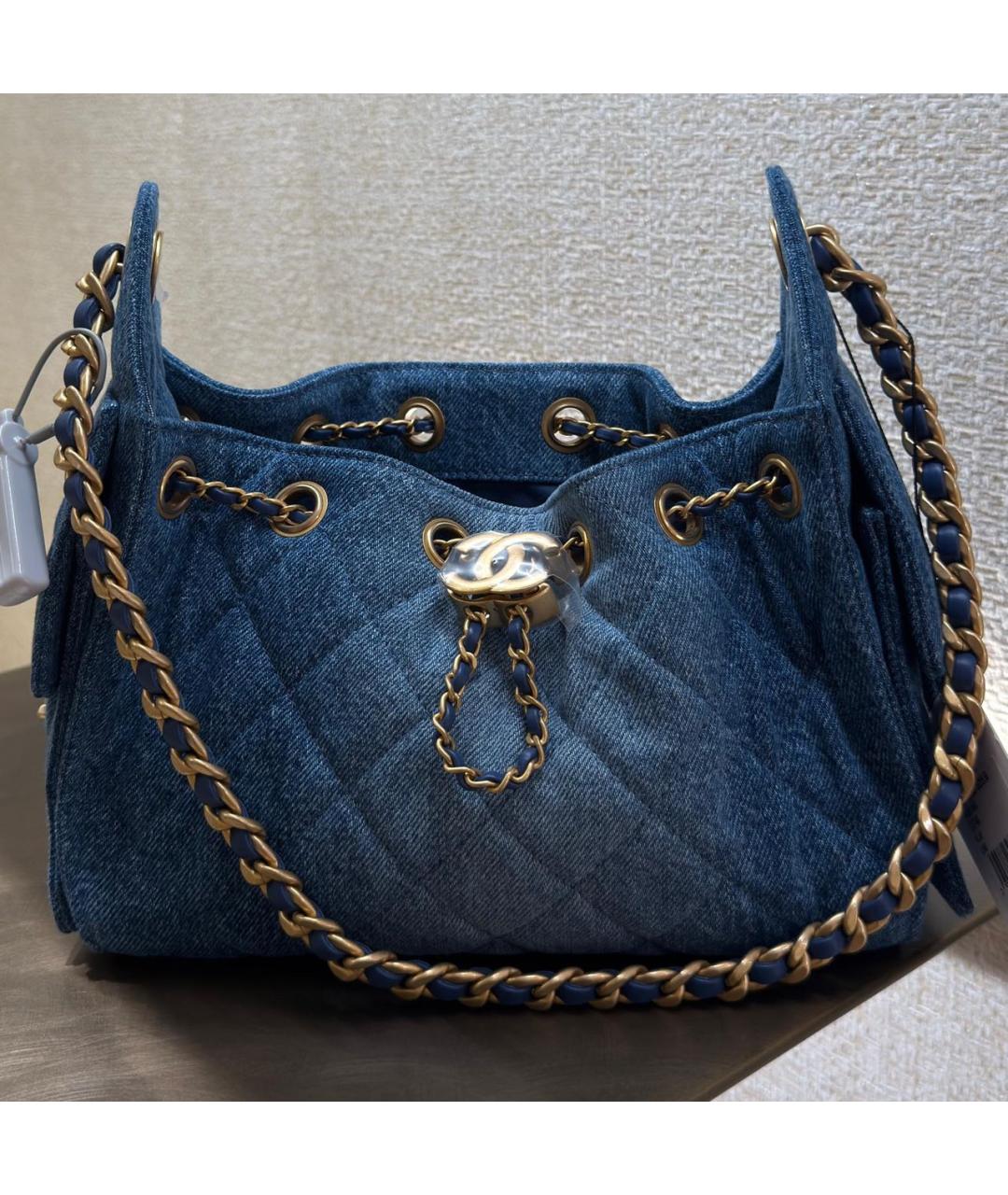 CHANEL Синяя деним сумка через плечо, фото 5