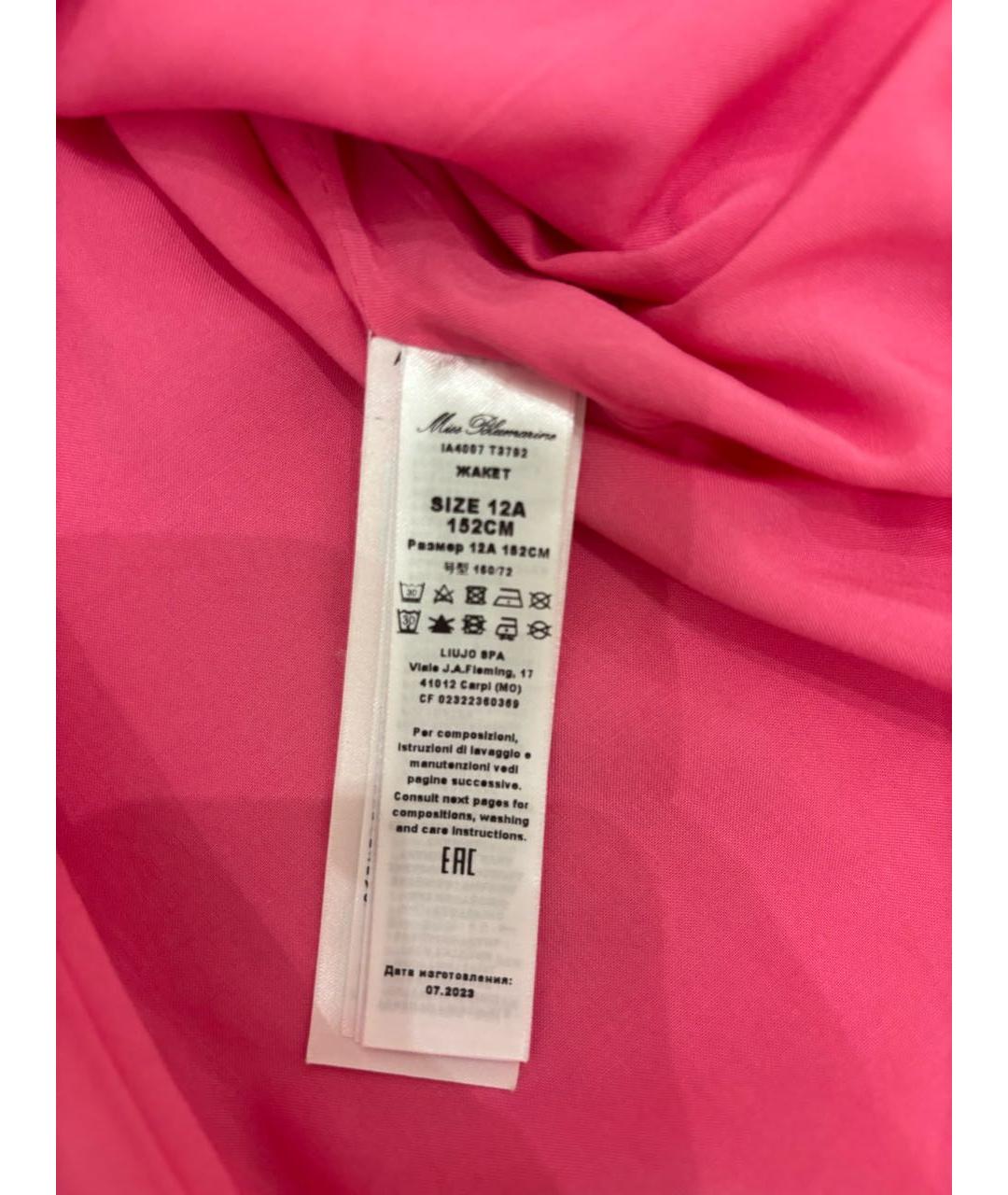 MISS BLUMARINE Розовый полиэстеровый жакет / жилет, фото 4