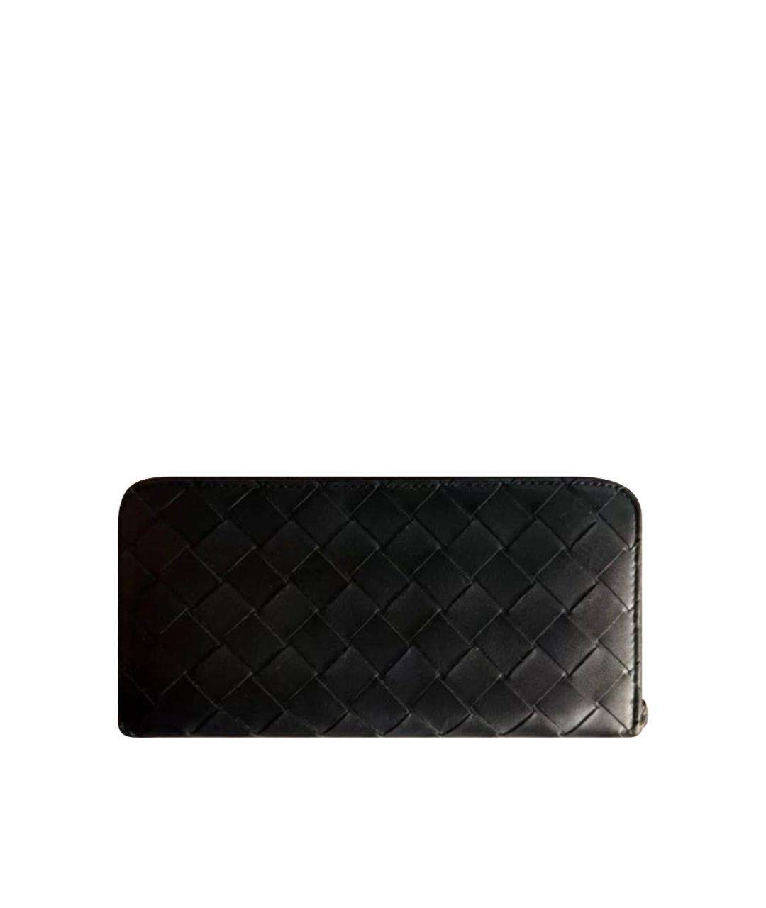 BOTTEGA VENETA Черный кожаный кошелек, фото 1