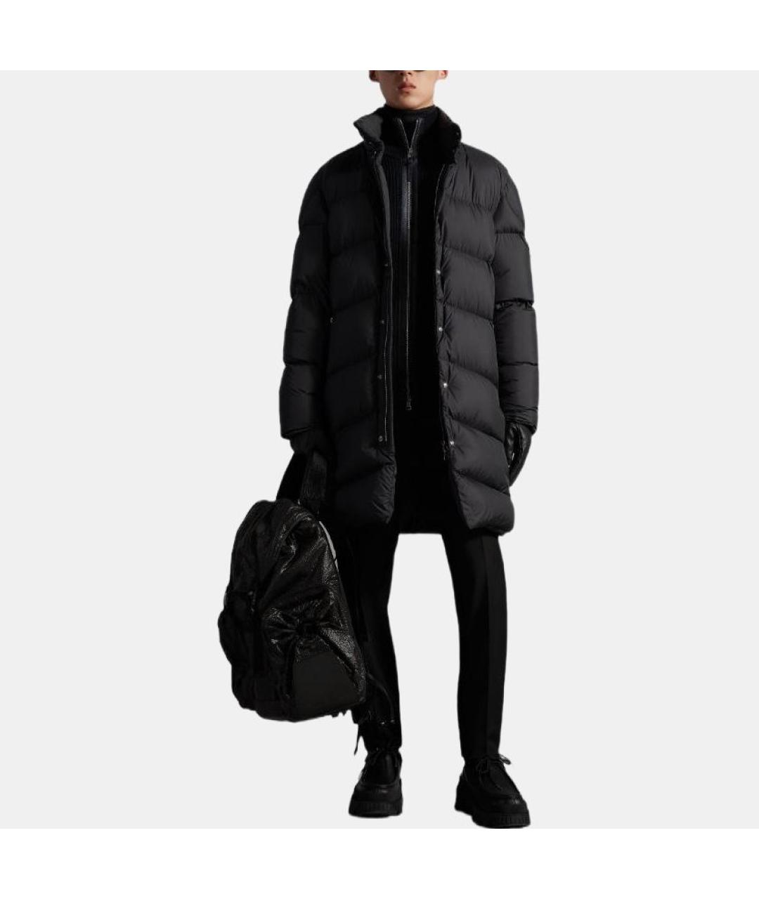 MONCLER Черный пуховик, фото 3
