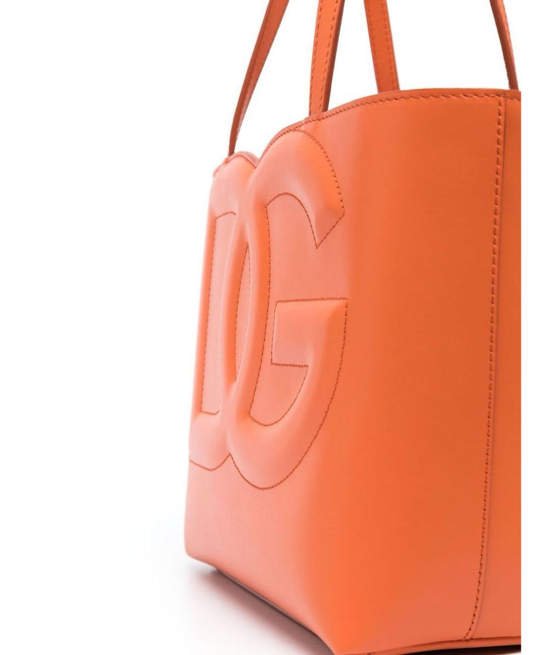 DOLCE&GABBANA Оранжевая кожаная сумка тоут, фото 4