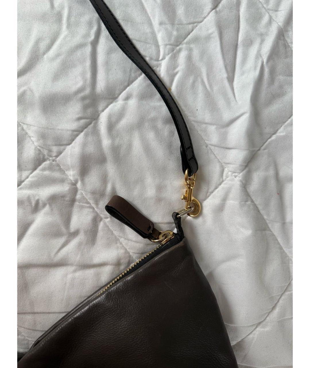 VALENTINO Антрацитовая кожаная сумка с короткими ручками, фото 7