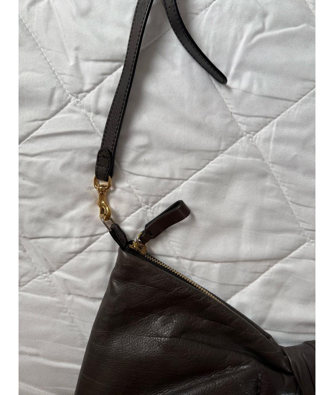 VALENTINO Антрацитовая кожаная сумка с короткими ручками, фото 6