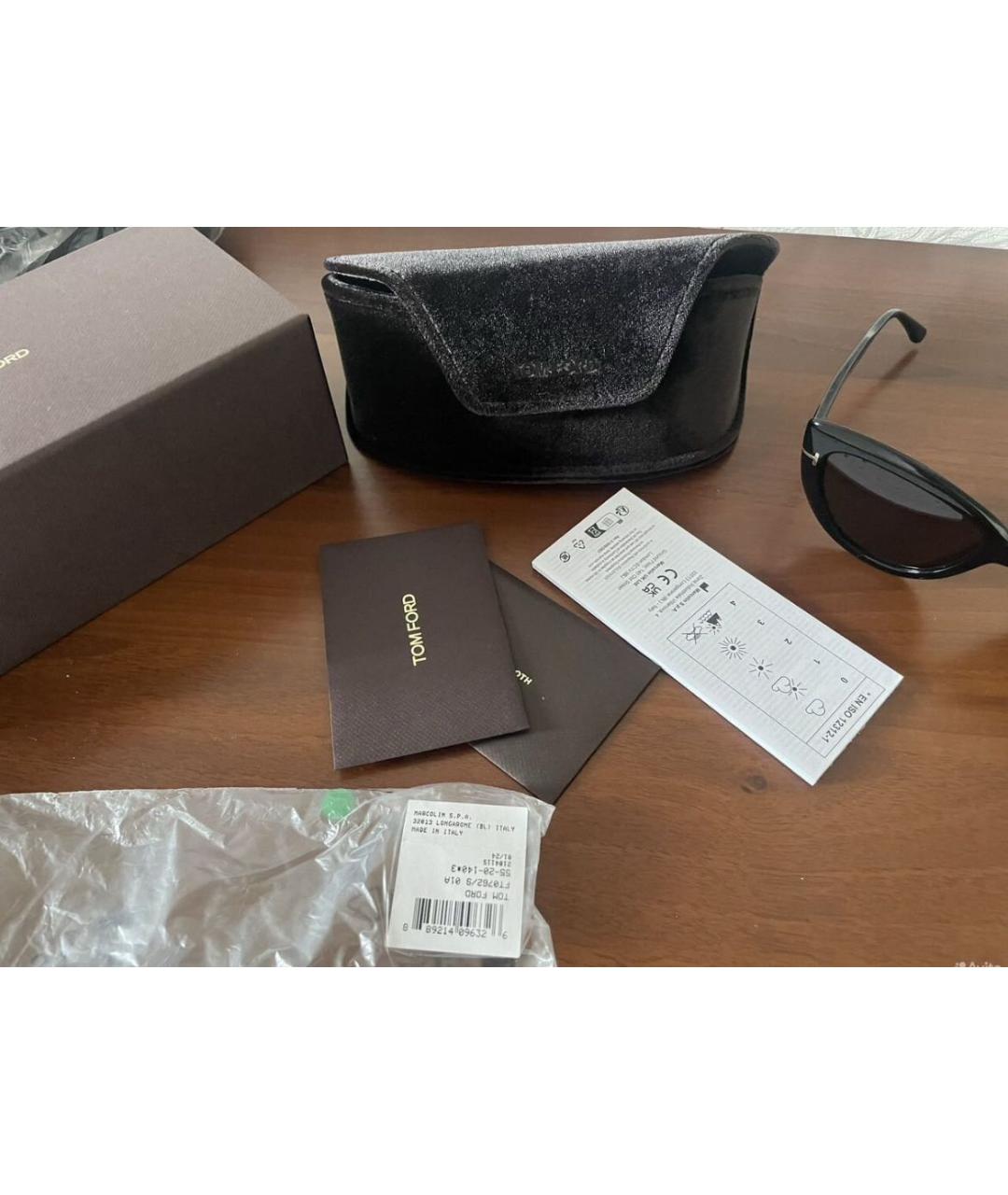 TOM FORD Черные пластиковые солнцезащитные очки, фото 6