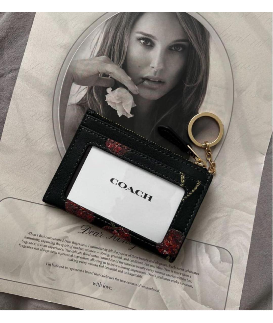 COACH Черный кожаный кардхолдер, фото 3