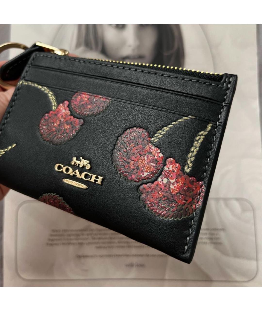 COACH Черный кожаный кардхолдер, фото 7