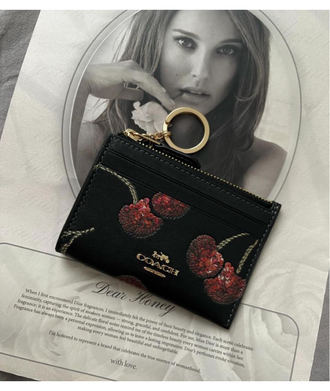 COACH Черный кожаный кардхолдер, фото 2