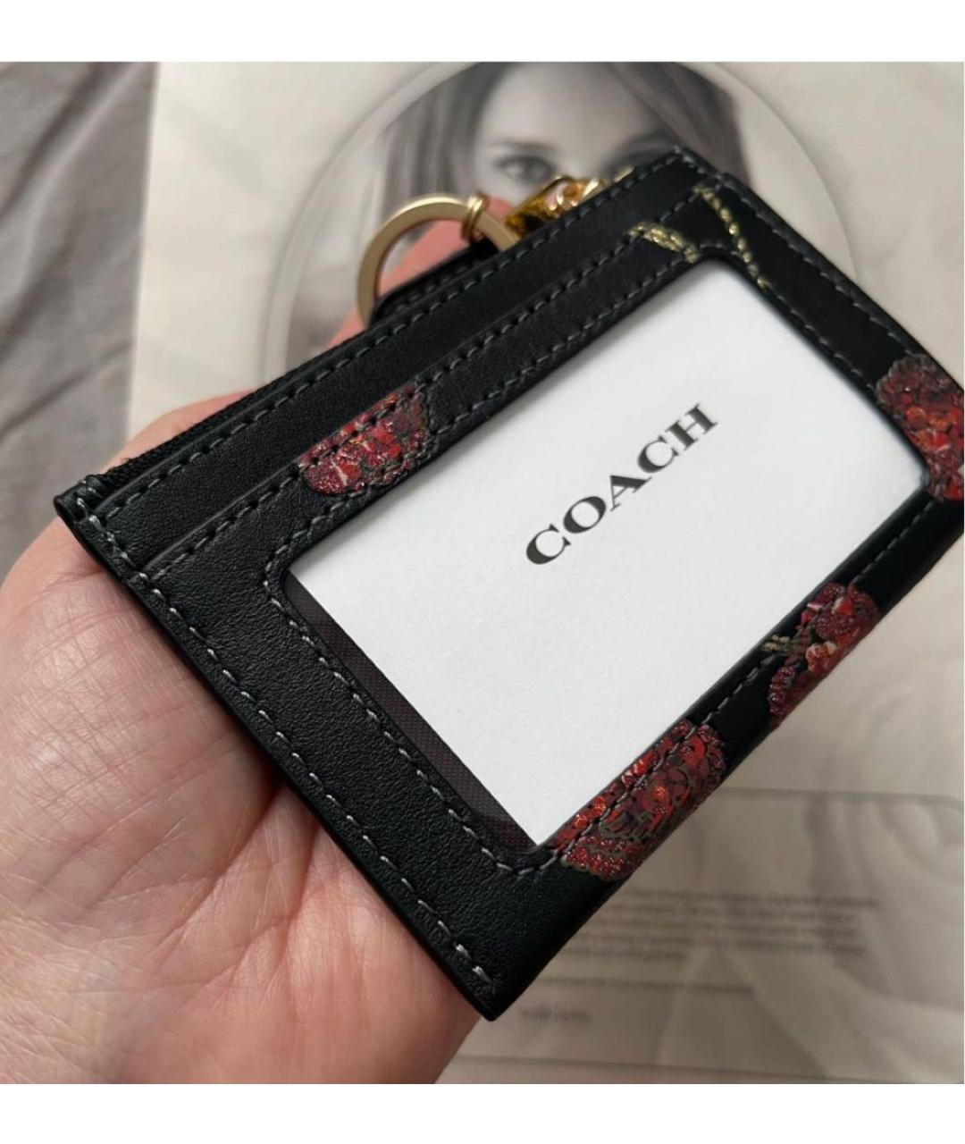 COACH Черный кожаный кардхолдер, фото 8