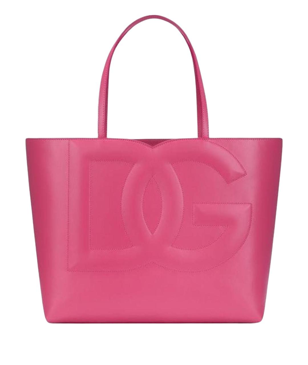 DOLCE&GABBANA Розовая кожаная сумка тоут, фото 1