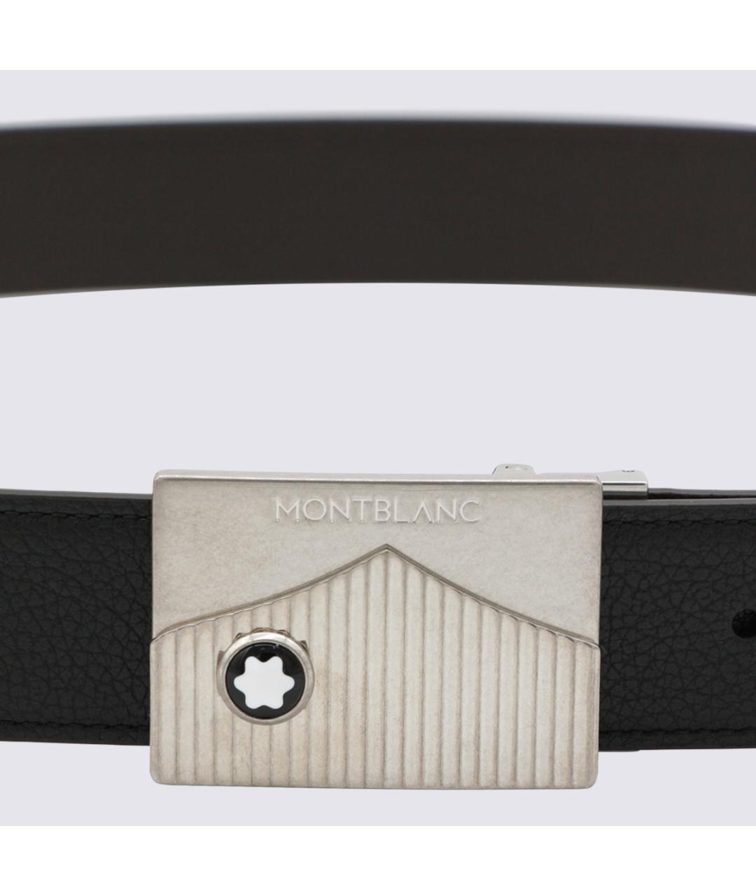 MONTBLANC Черный кожаный ремень, фото 2
