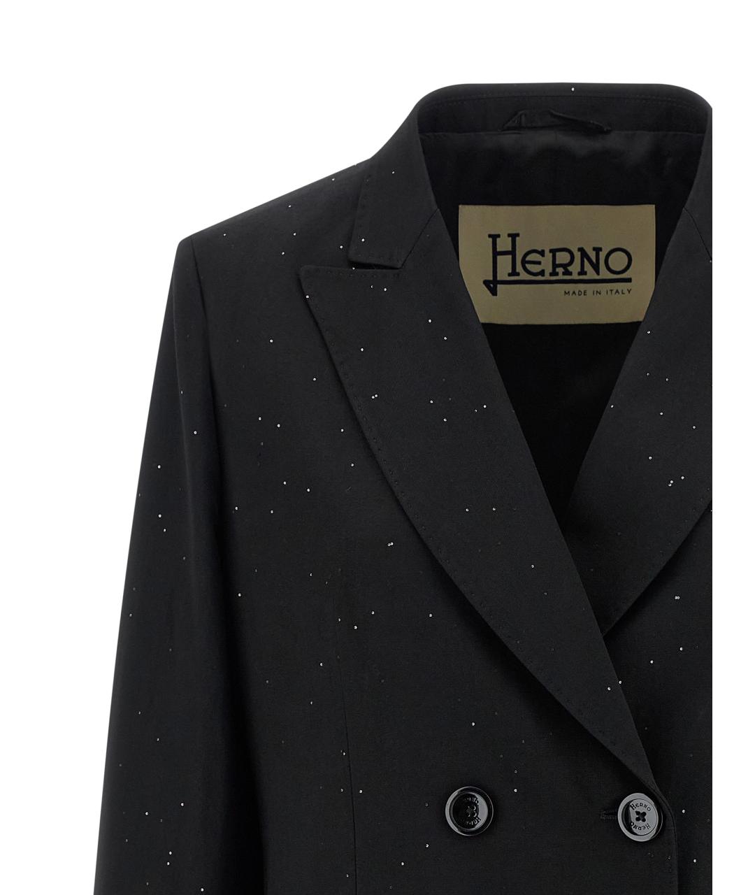 HERNO Черный вискозный жакет/пиджак, фото 3