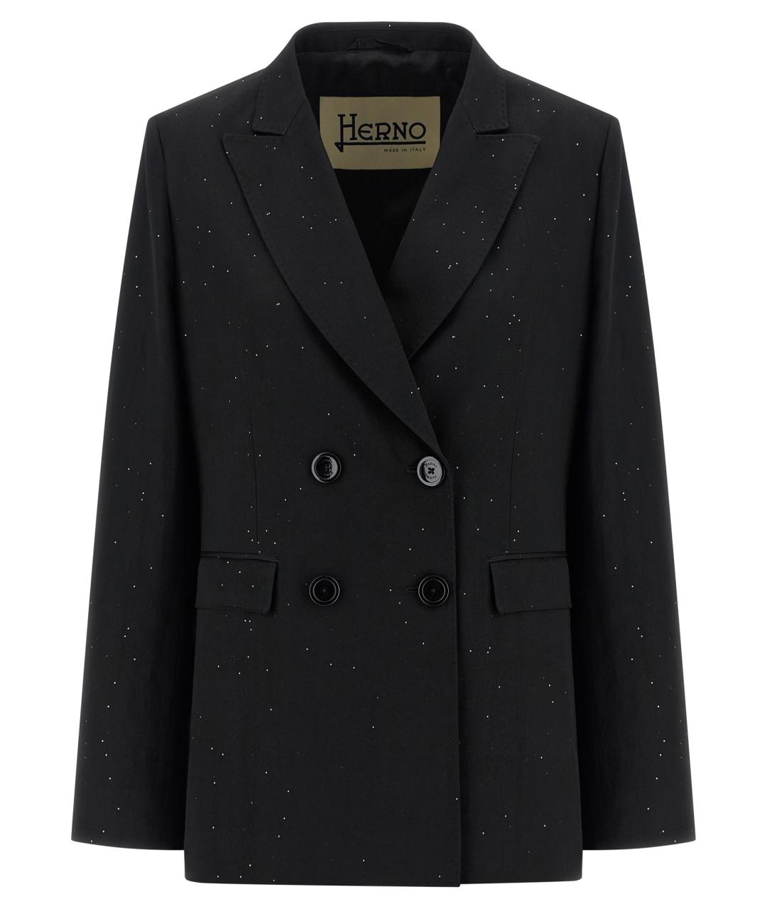 HERNO Черный вискозный жакет/пиджак, фото 1