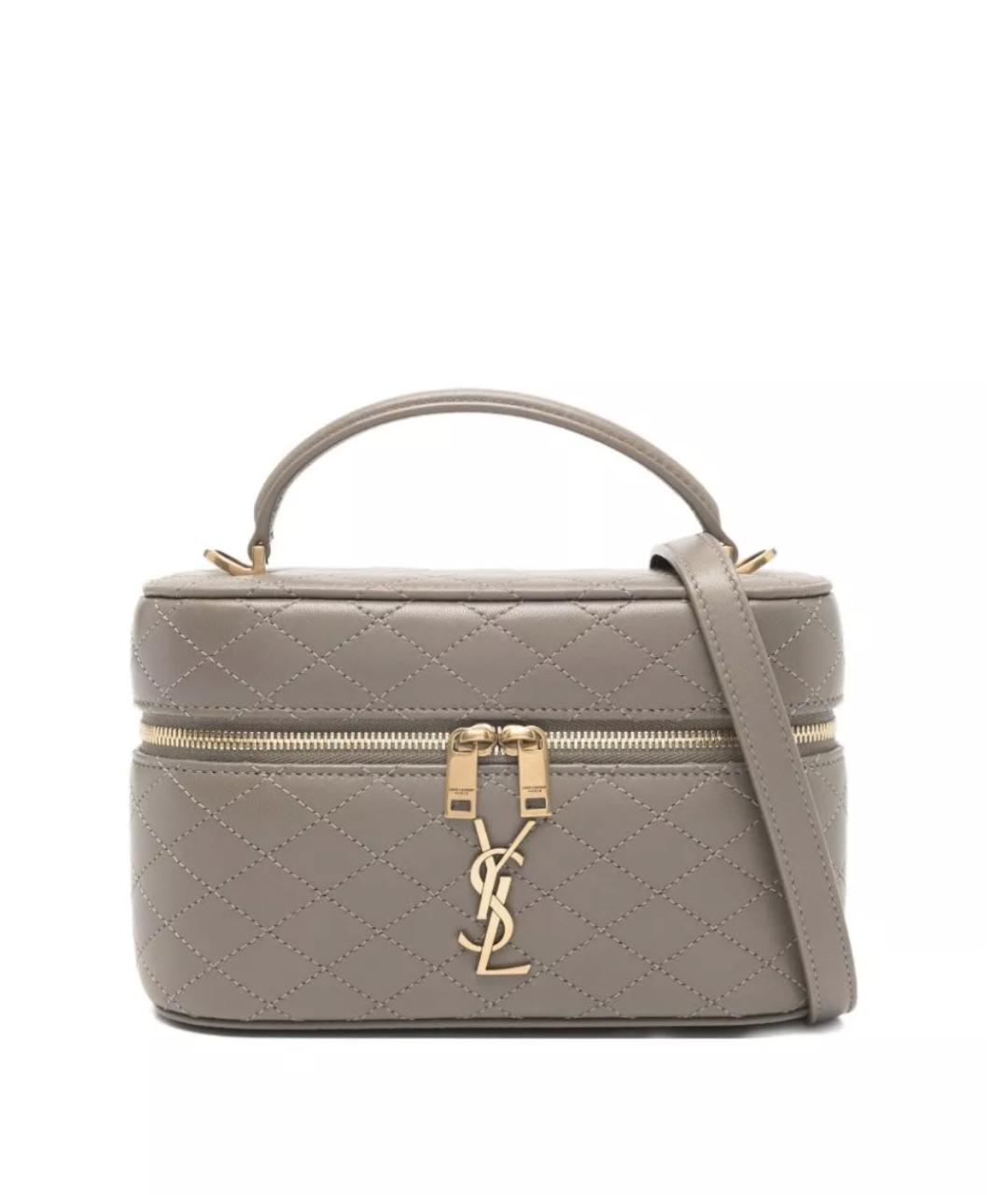 SAINT LAURENT Бежевая кожаная сумка через плечо, фото 1