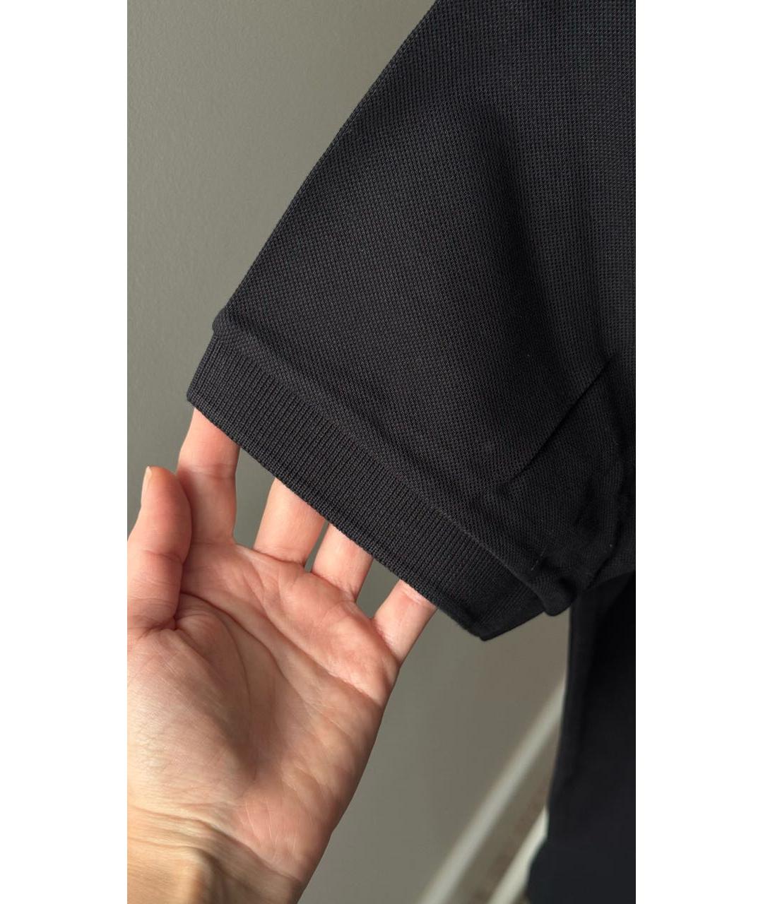 ETRO Черное хлопковое поло с коротким рукавом, фото 6