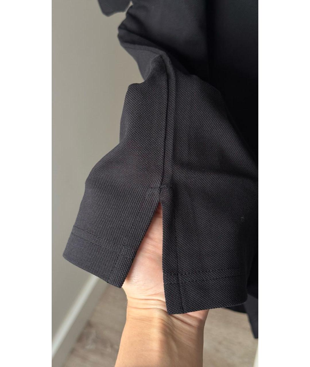 ETRO Черное хлопковое поло с коротким рукавом, фото 5