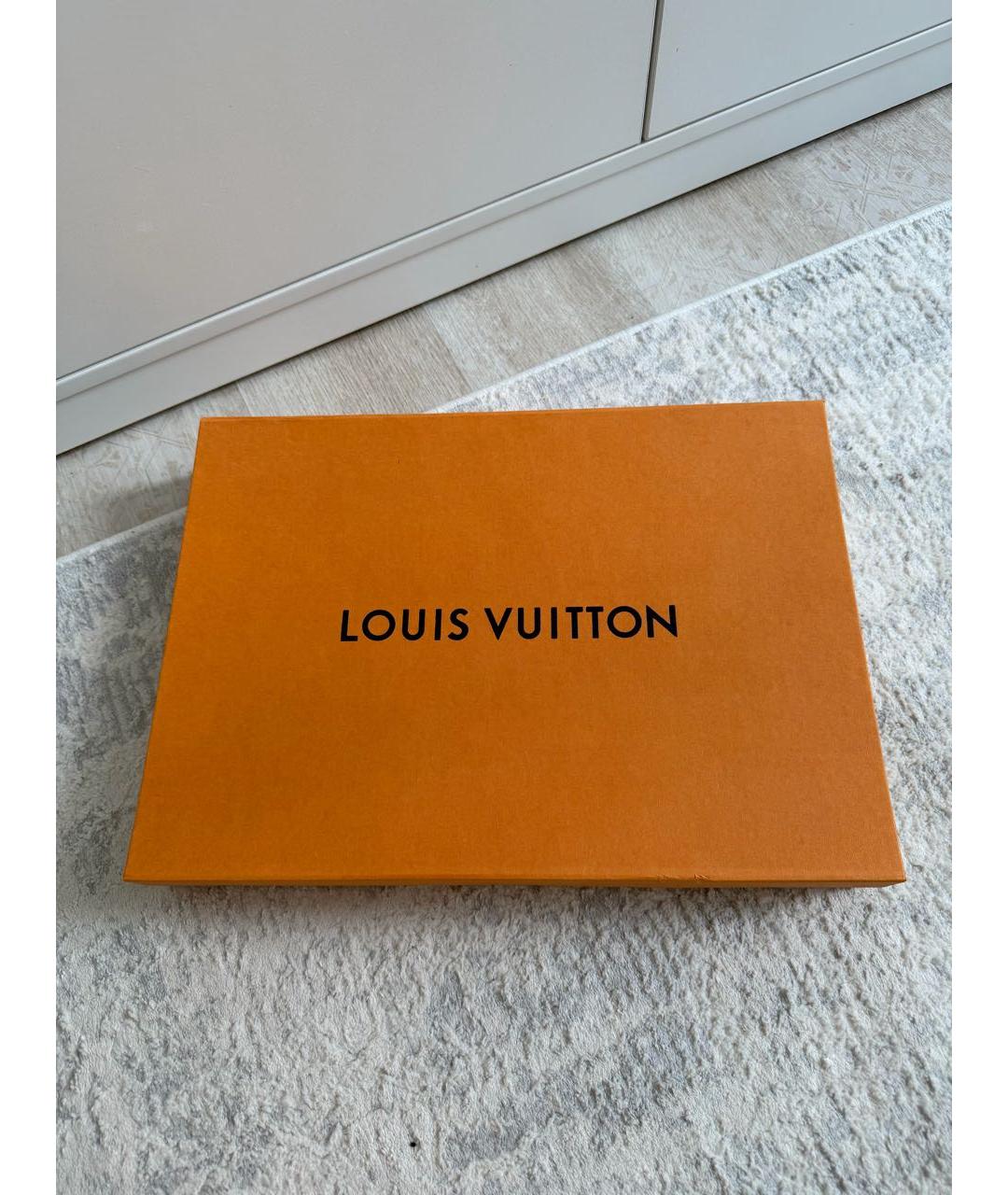 LOUIS VUITTON Коричневый шелковый платок, фото 3