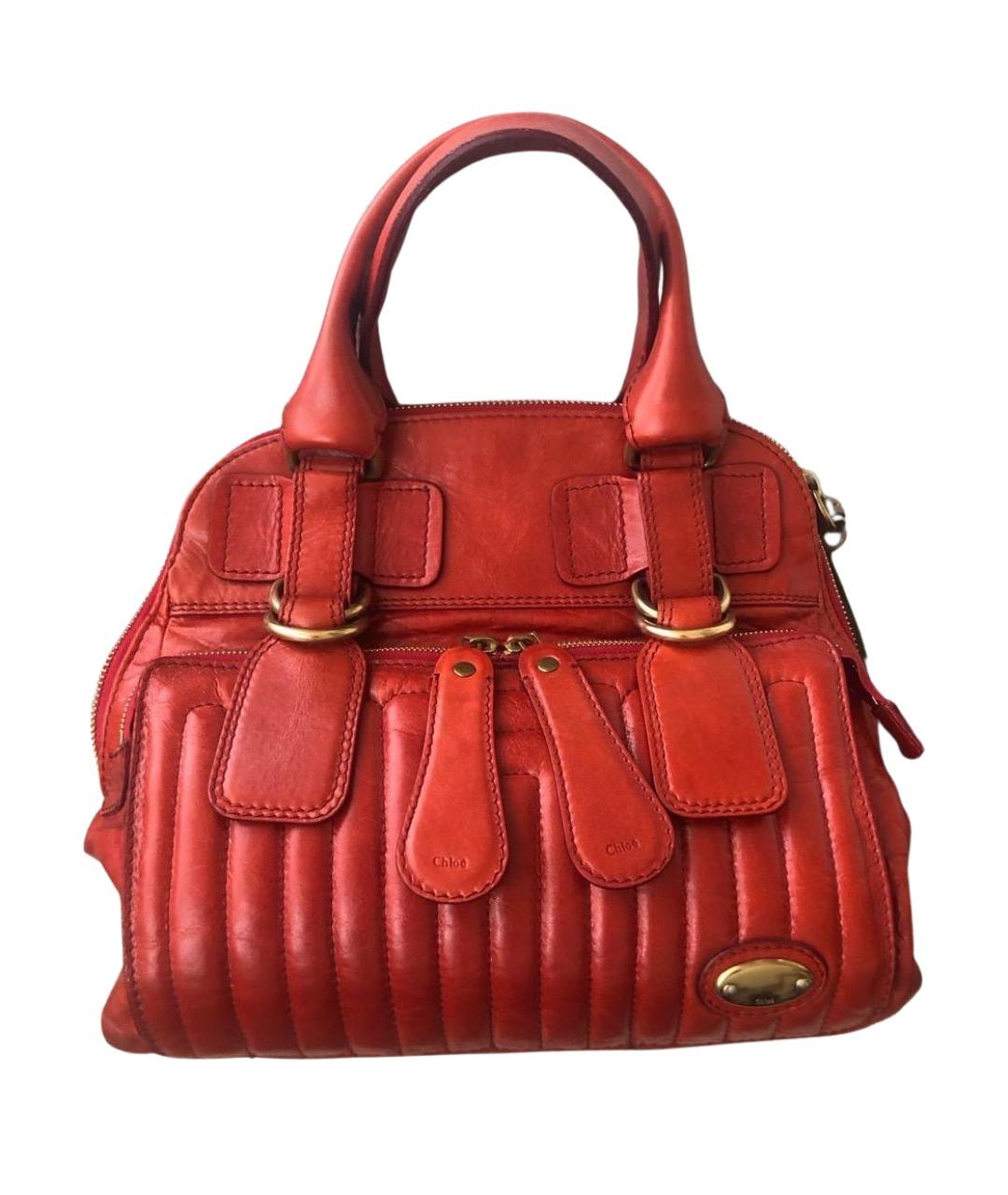 CHLOE Красная кожаная сумка тоут, фото 1