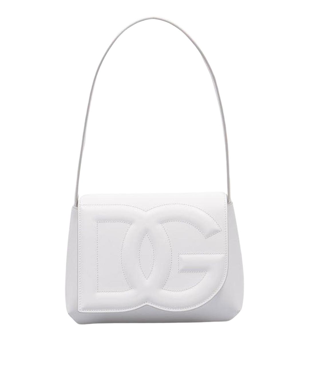 DOLCE&GABBANA Белая кожаная сумка с короткими ручками, фото 1