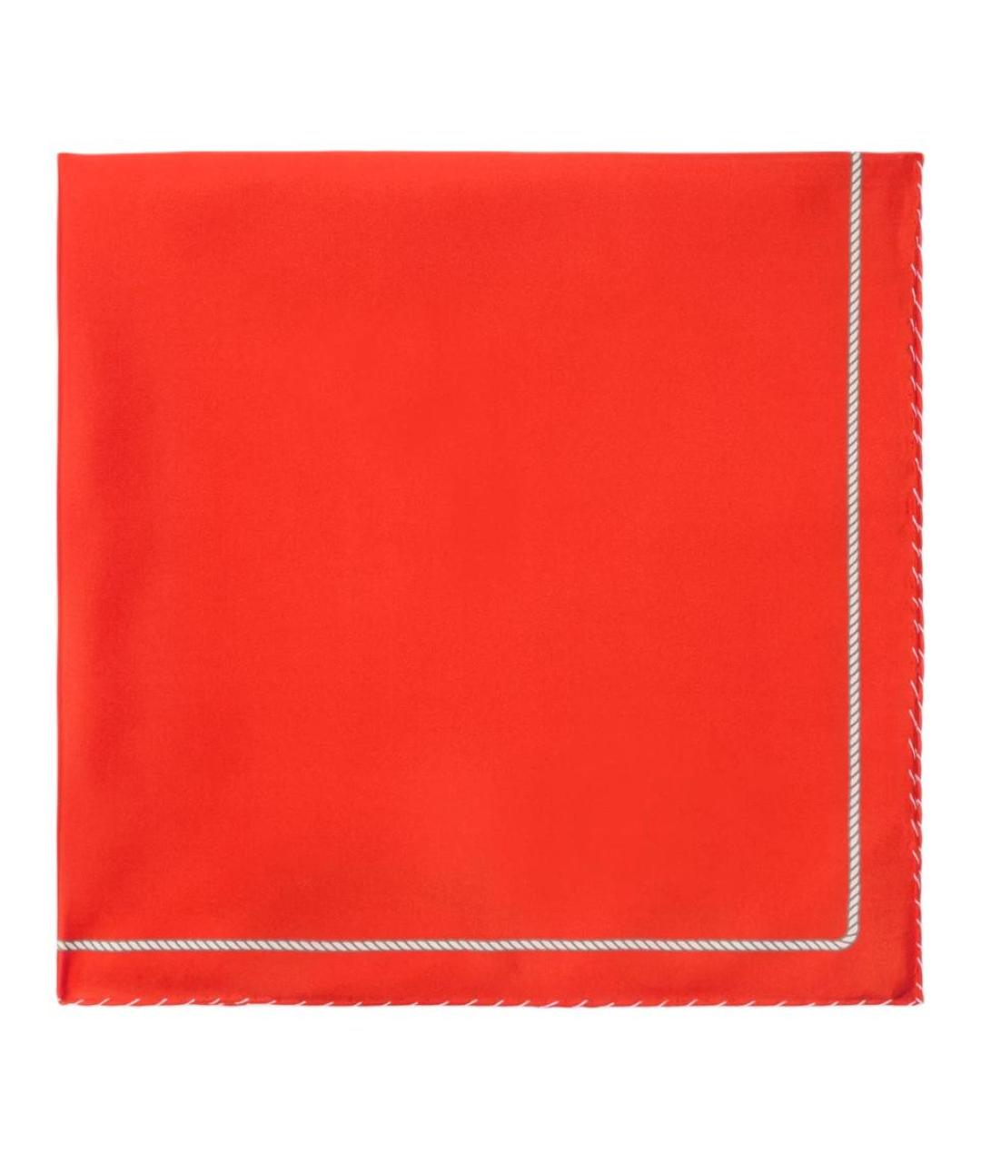 BURBERRY Красный шелковый шарф, фото 2