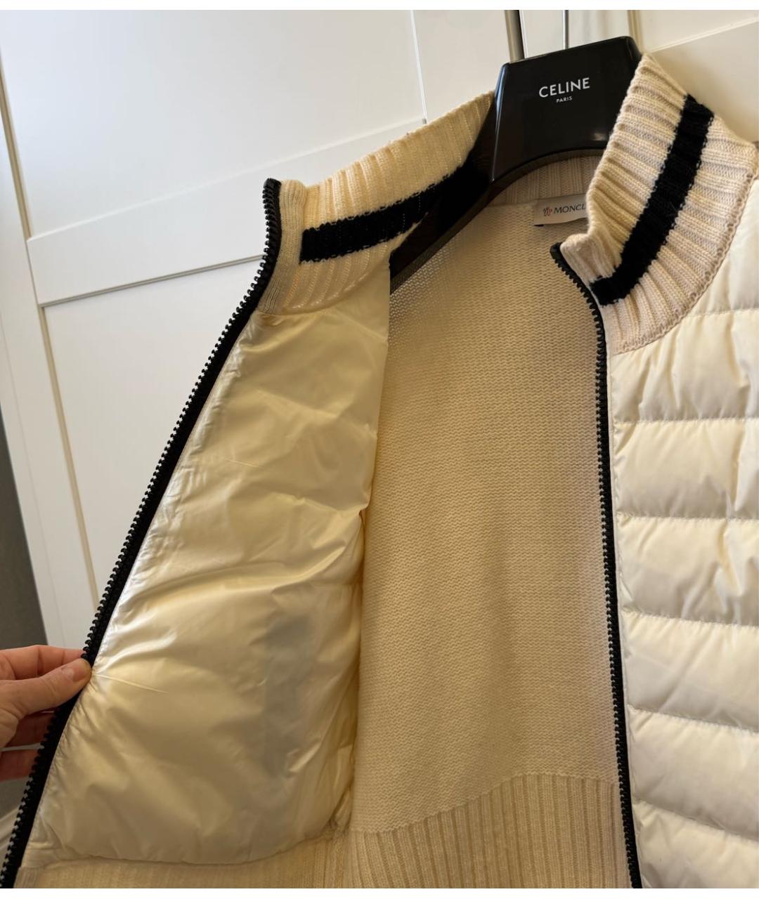 MONCLER Белый шерстяной джемпер / свитер, фото 7