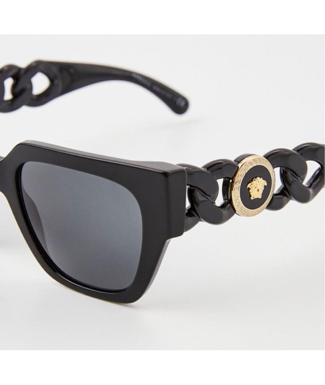 VERSACE Черные пластиковые солнцезащитные очки, фото 2
