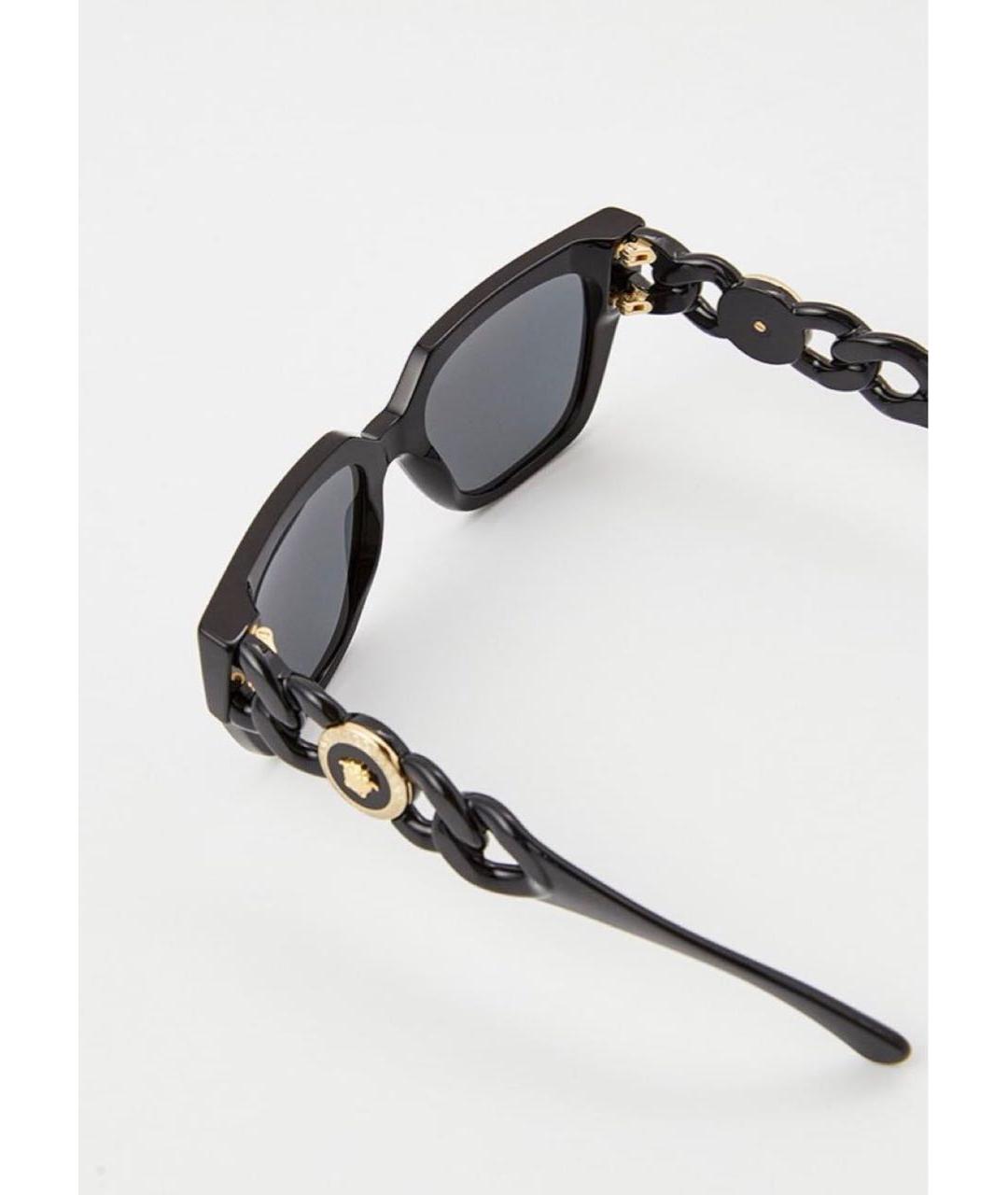 VERSACE Черные пластиковые солнцезащитные очки, фото 3