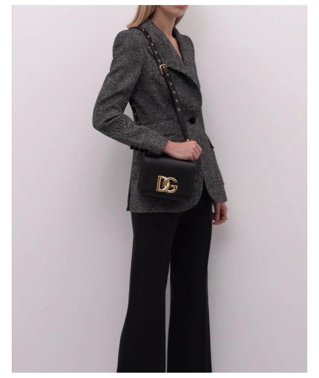 DOLCE&GABBANA Черная кожаная сумка через плечо, фото 2