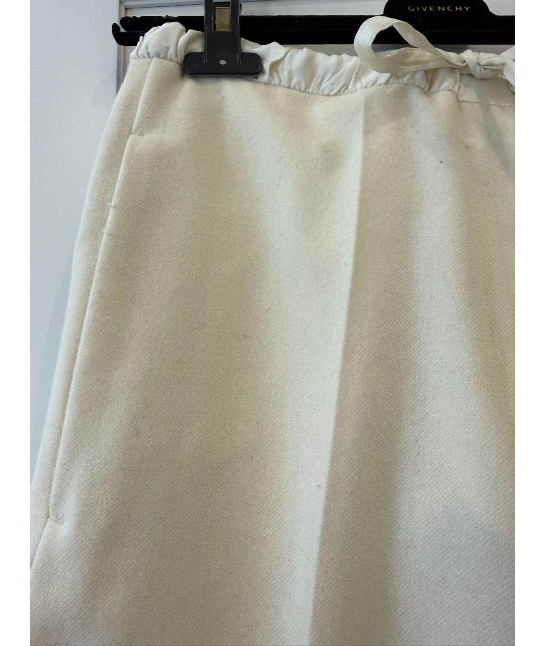 JIL SANDER Бежевые шерстяные брюки узкие, фото 6