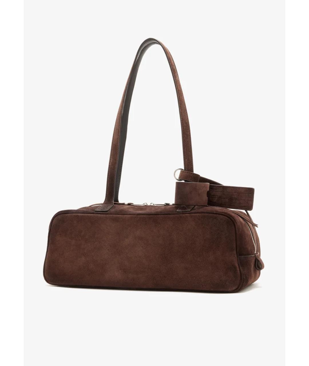 BALENCIAGA Коричневая замшевая сумка тоут, фото 4