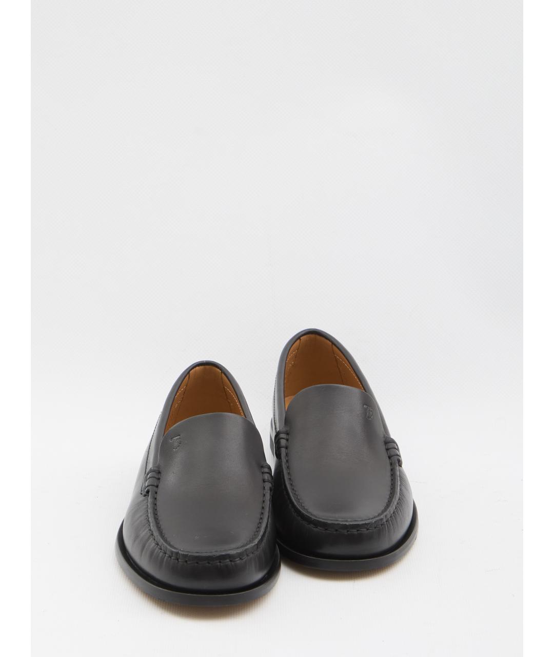 TOD'S Черные кожаные лоферы, фото 5