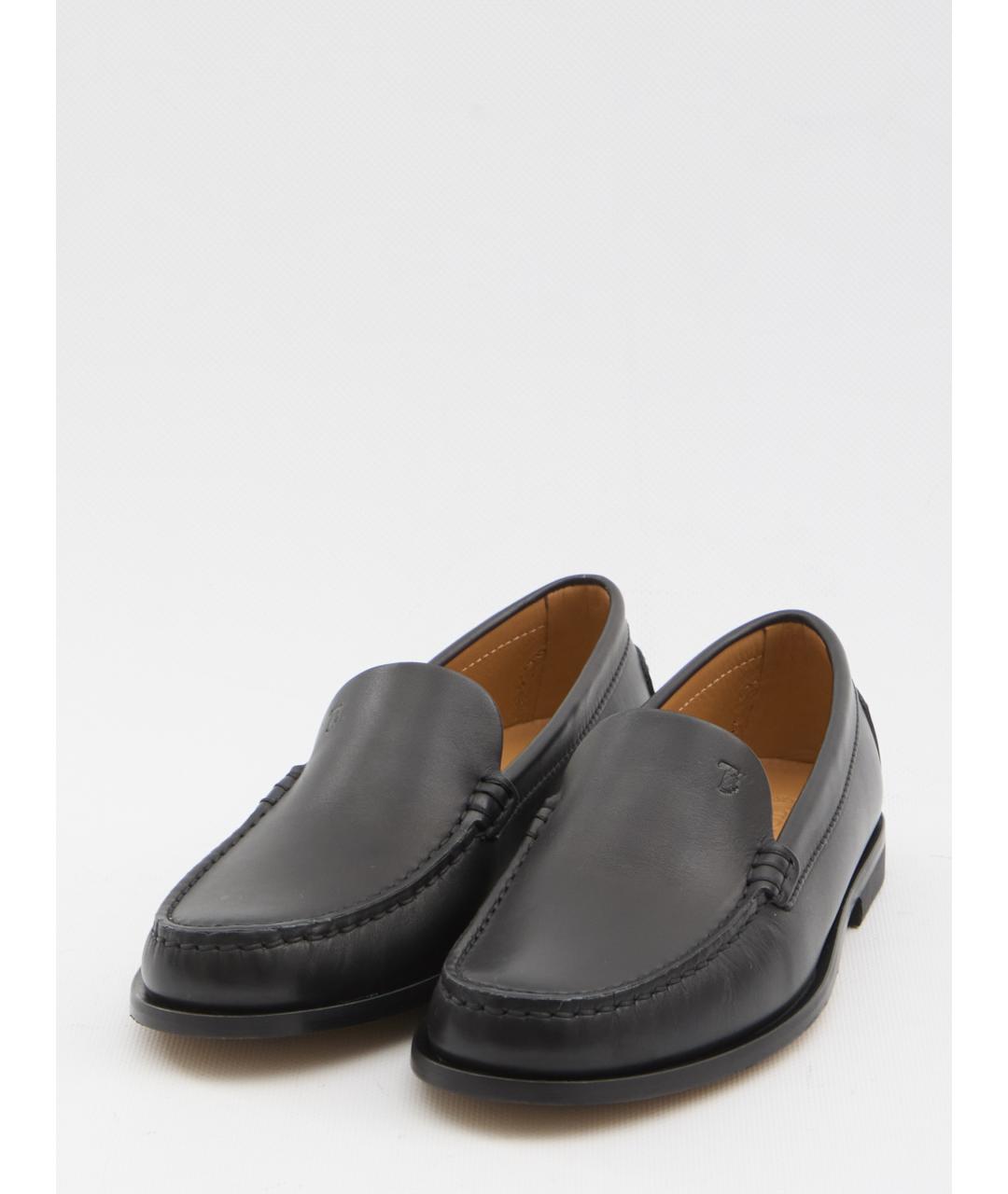 TOD'S Черные кожаные лоферы, фото 2