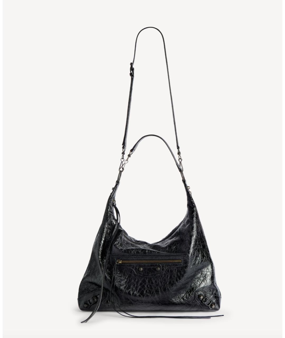 BALENCIAGA Черная кожаная сумка тоут, фото 4