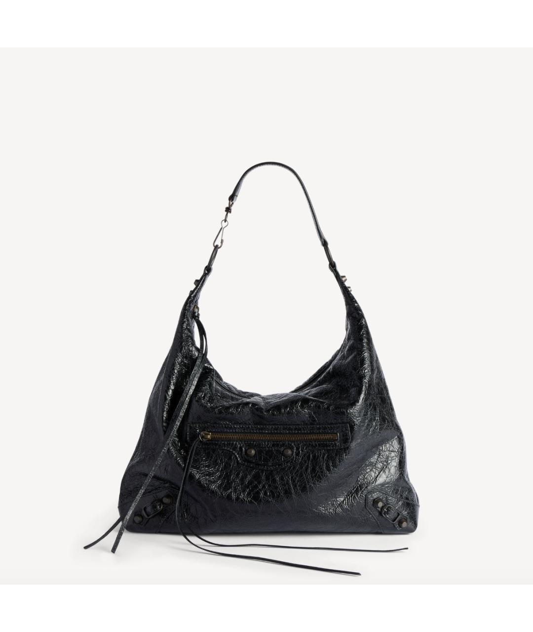 BALENCIAGA Черная кожаная сумка тоут, фото 8