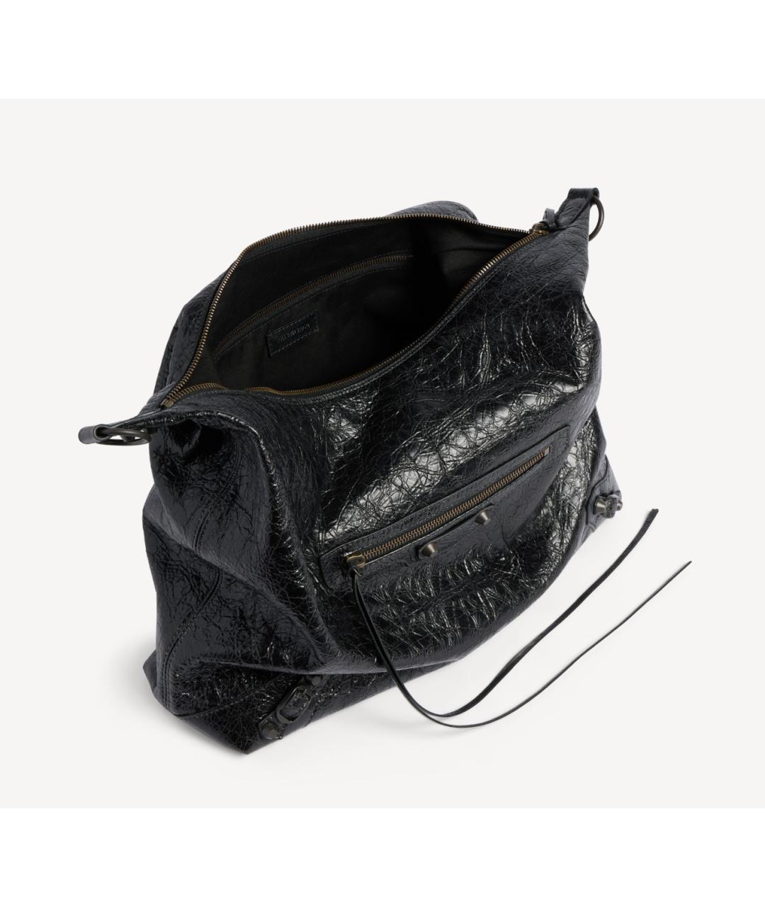 BALENCIAGA Черная кожаная сумка тоут, фото 5