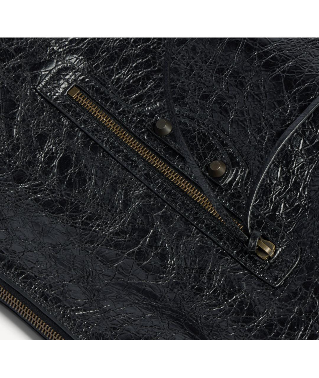 BALENCIAGA Черная кожаная сумка тоут, фото 6