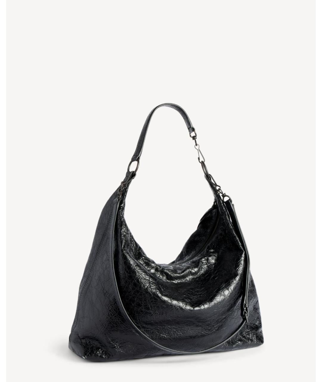 BALENCIAGA Черная кожаная сумка тоут, фото 3